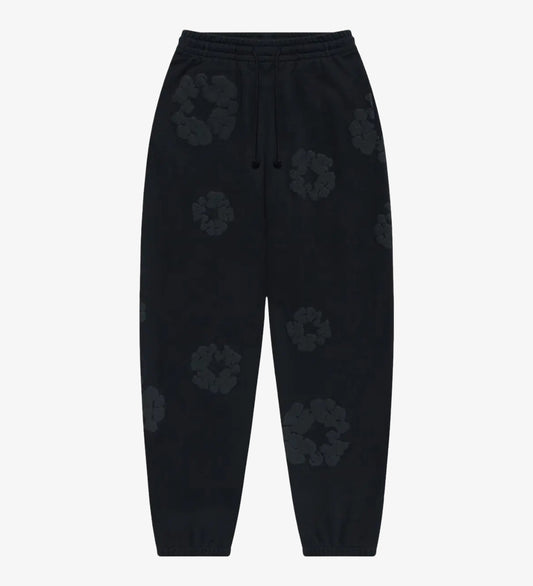 DENIM TEARS COTTON WREATH SWEATPANTS  BLACK MONOCHROME